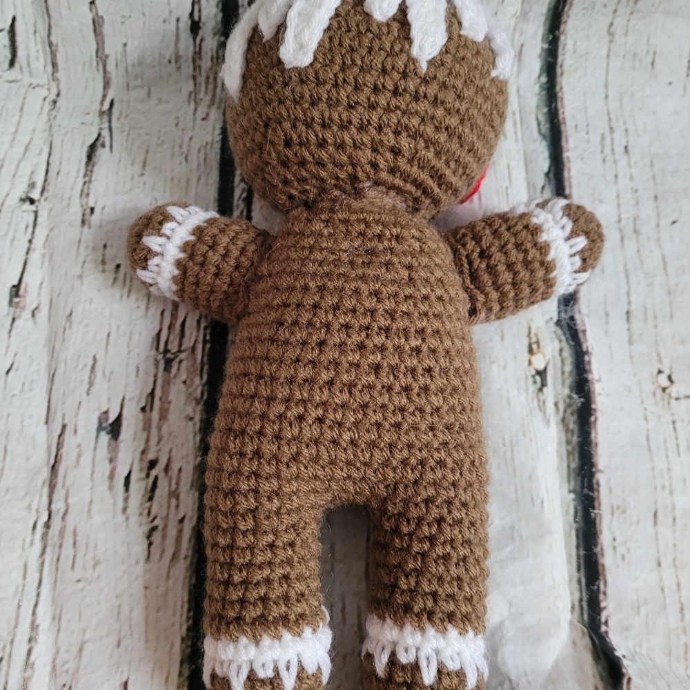 Crochet Gingerbread Boy Stuffed Amigurumi - Picture 9 of 11